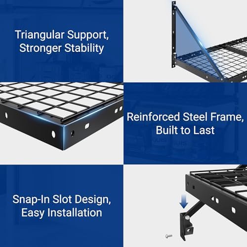 FLEXIMOUNTS 2-Pack 2x4 ft Wall Shelving Garage Storage Rack, Black - Image 4
