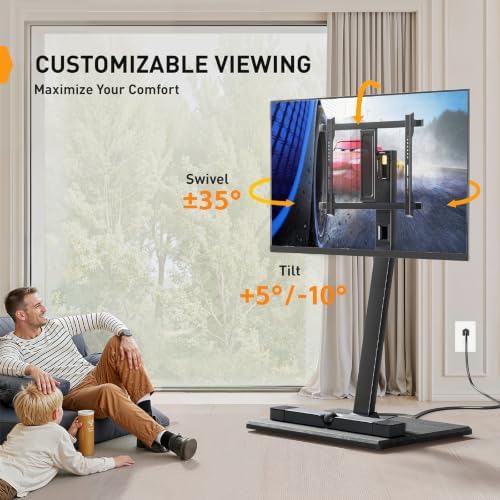 Perlegear Rolling TV Stand with Power Outlet for 30–70 inch TVs, 88 lbs - Image 4
