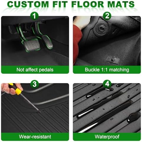 AOMSAZTO Floor Mats for 2022-2026 Toyota Tundra/Tundra Hybrid (Only CrewMax Cab) 5.5FT Truck Bed Mat - All Weather Protection Floor Liners & Bed Liner Set Accessories - Image 3