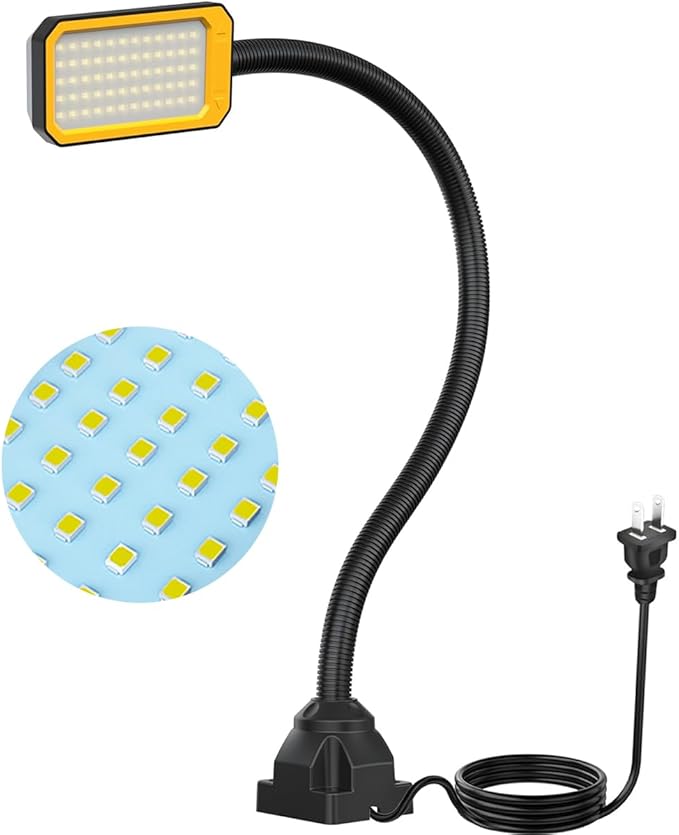 20" LED Gooseneck Work Light 1500LM, Adjustable Machine Lamp w/Screw Mount Base by XinYiQimachinelightilluminateallthedarkness