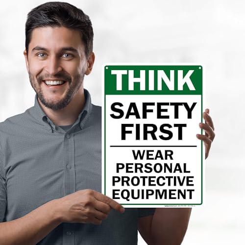 Think Safety First Wear Personal Protective Equipment Sign, 10"x14" - Image 2