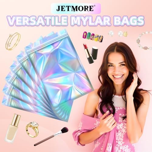 JETMORE Holographic Bags, 100 PCS Mylar Bags, 2.3x3in Clear Bags for Gifts - Image 2