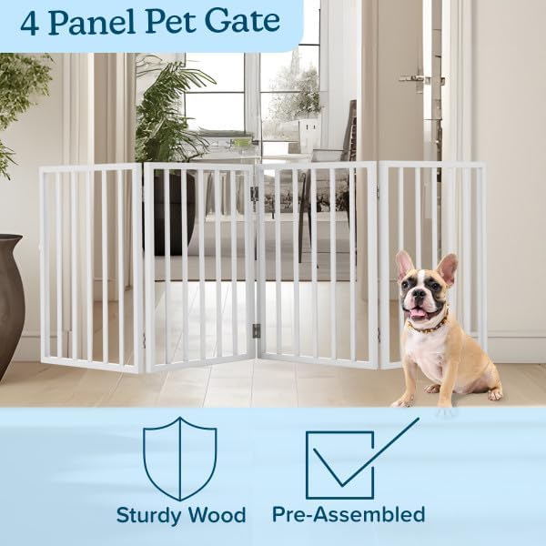 Pet Gate - 4-Panel Indoor Foldable Dog Fence - Image 3
