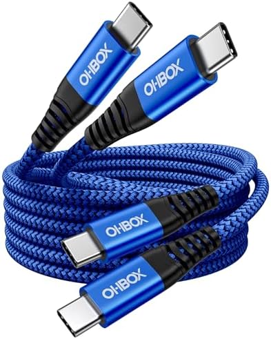 USB C to C Cable Fast Charging 6FT, 2Pack USB Type C Cable for Car Durable by OHBOX