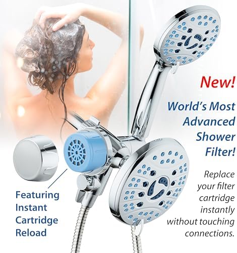 AquaCare Combo Shower Head Water Filter with Built-in 3-way Water Diverter - Image 4