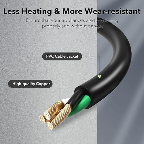 BN-LINK 3ft Indoor Outdoor Extension Cord 16/3 SJTW, 2 Pack, Black, PVC Cable Jacket, 3-Prong, Weather Resistant, Flame Retardant, Suitable for Indoor, Landscaping & Holiday Decorations, 13A ETL - Image 4