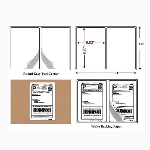 MFLABEL® Round Conrner Half Sheet Shipping Labels 2-UP Click-n-Ship Mailing Postage Labels(4000Labels) - Image 4