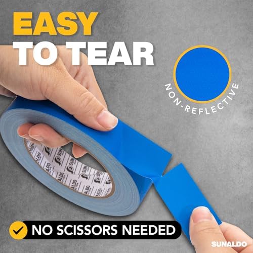 Gaffers Tape (1" x30 Yards) Heavy Duty, Easy Rip, No Residue | Blue - Image 5