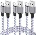 USB C Cable Fast Charging Nylon Braided 3Pack 6ft USB A to Type C Cord by iPhoneChargerTAKAGI