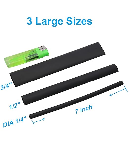 27pcs 3:1 Dual Wall Adhesive Heat Shrink Tubing Kit, 3 Large Sizes: 3/4 - Image 7