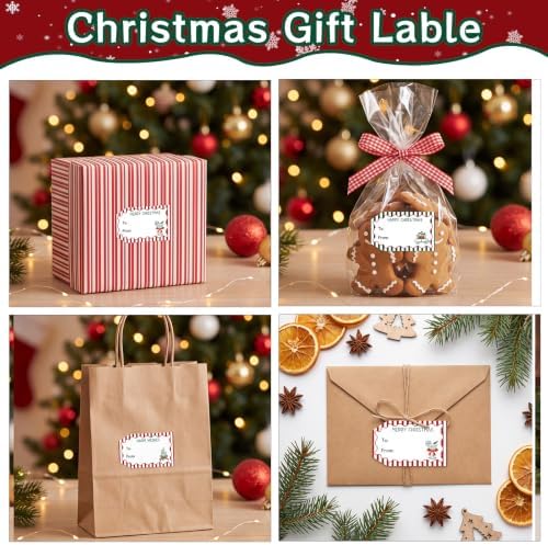 600 PCS Christmas Gift Tag Stickers 1.18" x 2" Christmas Name Tags Stickers - Image 6