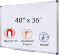 48" x 36" Magnetic Whiteboard for Wall Mount, Large Dry Erase Board by DexBoard