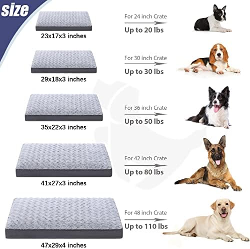 KSIIA Washable Dog Crate Bed Waterproof for Medium Dogs,29x18 in,Light Gray - Image 6