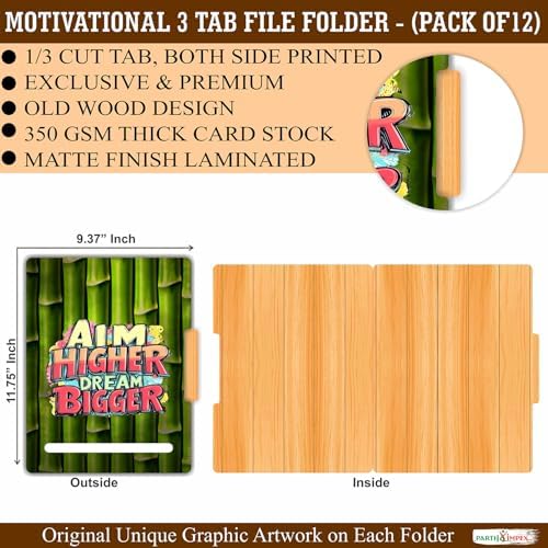 PARTH IMPEX 12 Pack Motivational File Folders, 1/3 Cut Tab (9.37” x 11.75”) - Image 2