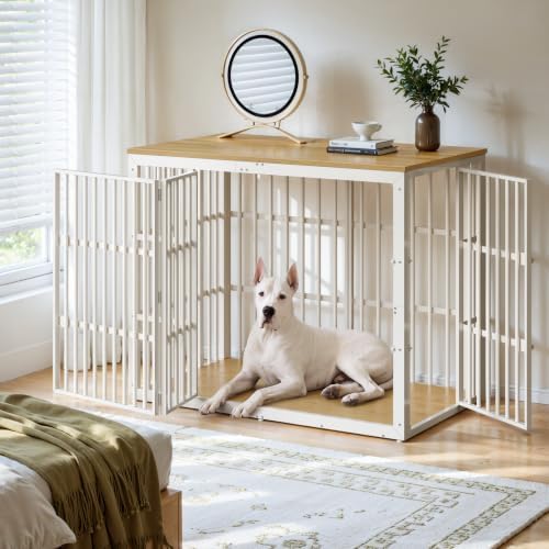 Lyromix 54" Taller Dog Crate Furniture for Great Dane, Natural Beech - Image 5