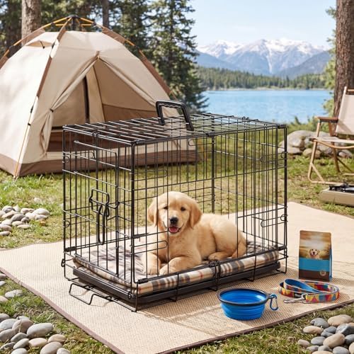 Sweetcrispy Dog Crate, 30 Inch Small Dog Puppy Cage, Foldable Pet Kennel - Image 6