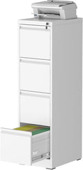 4 Drawer File Cabinet with Lock, Steel Vertical Filing Storage Cabinet by Unknown