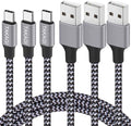 USB C Cable Fast Charging Nylon Braided 3Pack 6ft USB A to Type C Cord by iPhoneChargerTAKAGI