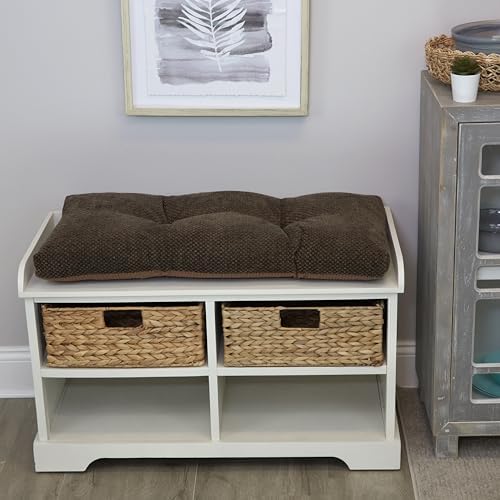 Klear Vu The Gripper Non-Slip Tufted Bench Cushion for Indoor Furniture, Assembled in USA, Entryway Storage, Bay Window, Corner Nook or Piano Seat, 30 Inches, Chenille Dark Brown - Image 2