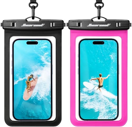Hiearcool Waterproof Phone Pouch, Waterproof Phone Case, Black&Bright Red by Hiearcool