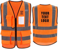 High Vis Safety Vest Reflective Strips, Multi-Pocket Design, Available in Yellow,Orange,black,Pink,blue,Red,purple by Unknown