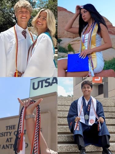 Graduation Honor Cords, 68" Long (Sky Blue/White) - Image 5