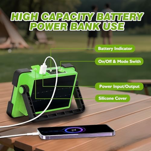 120W Solar Rechargeable 144 LED Work Light, 10000LM Flood Light - Image 6