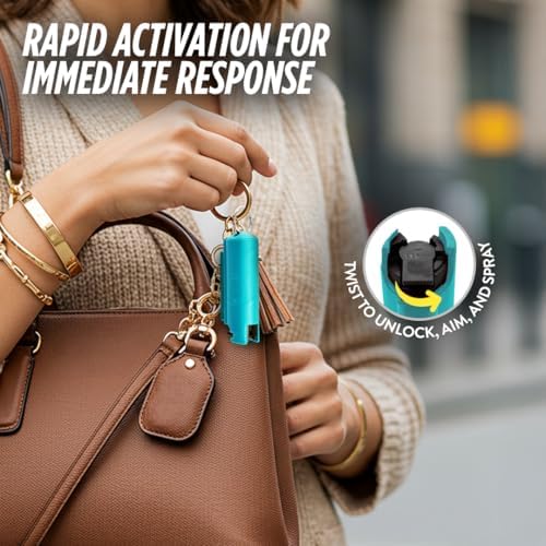 Guard Dog Security Quick Action Pepper Spray Self Defense Keychain, Maximum Strength 1.44 MC, OC Spray, 16-Foot Range, Twist-Lock Safety, Belt Clip for Easy Carry for Women and Men, Made in USA - Image 6