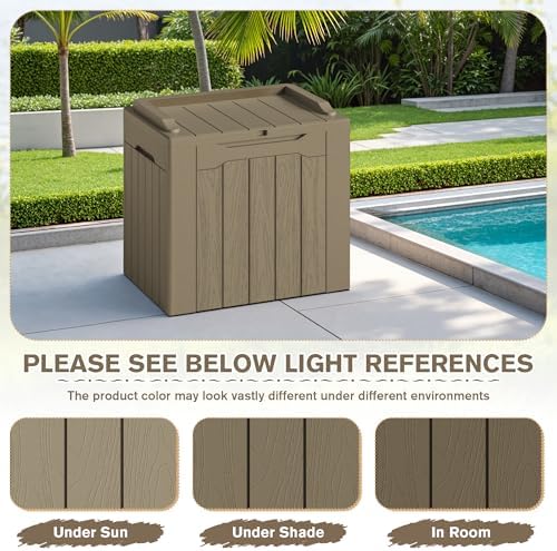 JUMMICO 31 Gallon Resin Deck Box Waterproof Outdoor Storage Boxes 2 Pack - Image 3