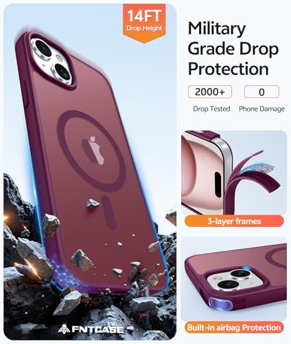 FNTCASE for iPhone 15/14/13 Case, Fit for Magsafe, Glass Screen Protector - Image 5