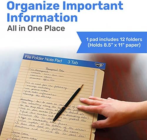 Find It File Folder Notepad - Pack of 36-9.5 x 12.5 Inch Notebook Organizer Folders for Filing, Document, and Clipboard Organization - Manila - Image 2