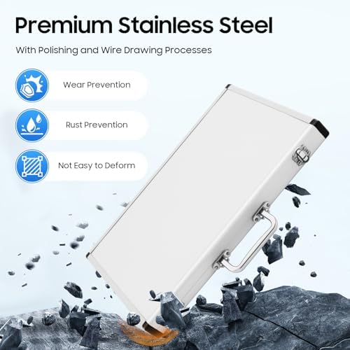 13pcs Welding Gauge Kit, Stainless Steel Welding Measure Gauge Combine Kit Welding Measurement Brief Case Type Tool Kit with Welding Inspection Mirror - Image 2