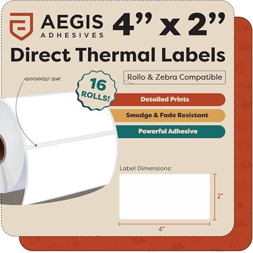 4" X 2" Direct Thermal Labels (11200 Count, 16 Rolls) - Image 2