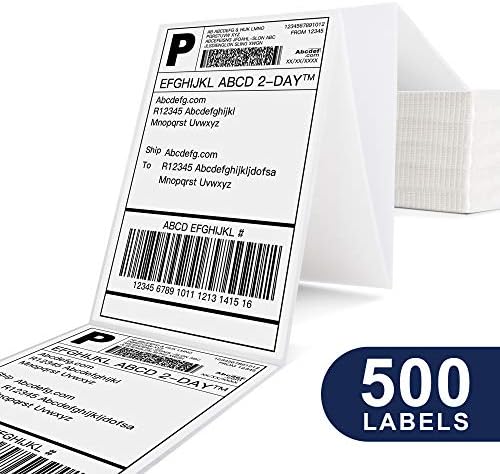 POLONO 4x6 Thermal Labels Fanfold, 500 Shipping Labels for Label Printer - Image 2