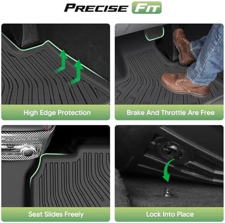 Floor Mats for Ford Explorer 2020-2025 2026 Captain Chairs (Only Fit 6 Seats), All Weather Cargo Liner for Explorer Accessories, Active/ST Line/ST/Platinum Car Accessories, Heavy Duty Car Mats - Image 4