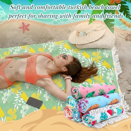 Peryiter 24 Pack Oversized Turkish Towel with Storage Bag, Palm Leaves - Image 5