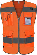 TCCFCCT Mesh High Visibility Safety Vest for Men 9 Pockets, Orange 4XL by TCCFCCTPROFESSIONALSAFETYSOLUTIONS