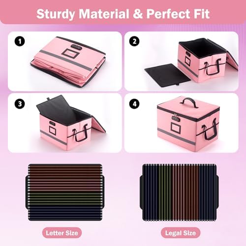 EXLIFBAG Fireproof File Organizer with Lock, 1 Layer - Image 4