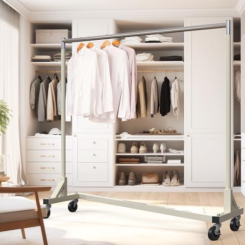 Simple Houseware Industrial Grade Z-Base Garment Rack, 63" W/500Lb, Gray - Image 2