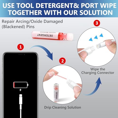 iPhone Cleaning Kit for Charging Port Phone USB C with Storage Case, White - Image 6