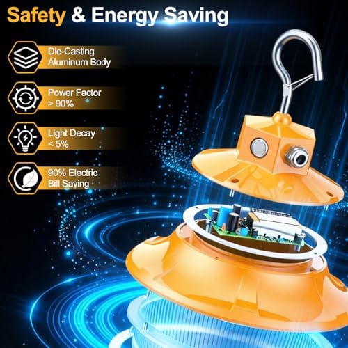 100W LED Temporary Work Light, Outdoor Construction Lights 15000LM 12Pack - Image 5