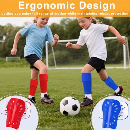 2 Pairs Shin Guards Soccer for Kids,Shin Pads Extra Lightweight Breathable Slide in Shin Guard for Football Training Match Outdoor Activities Protective Slip-in Shin Guards for Boys Girls - Image 5