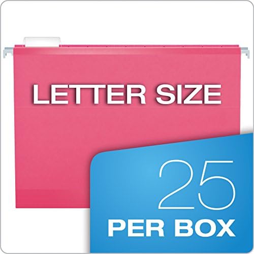 Pendaflex Reinforced Hanging File Folders, Letter Size, Pink, 1/5 Cut, 25/BX (4152 1/5 PIN) (Pack of 10) - Image 5