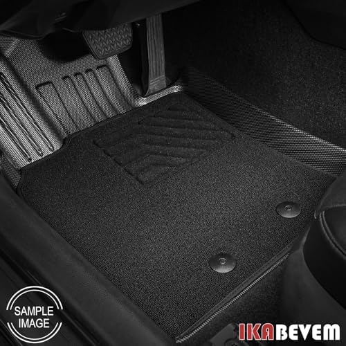IKABEVEM Upgrade Floor Mats Fit for Toyota Camry (Include Hybrid) 2025+ 1st & 2nd Carbon Fiber Pattern Floor Liners & Black Fabric Front Carpets, 5-PC All Weather Anti-Slip Waterproof Mats - Image 2