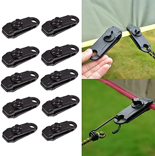 Tarp Clips Heavy Duty Lock Grip - Thumb Screw Tent Clamps Ball Bungee Cords Tarp Canvas Clips Tent Clip Tarp Clamps for Outdoor Camping Canopy Awnings Canvas Cover Car Cover Hammock Cover, 20 Pack - Image 2