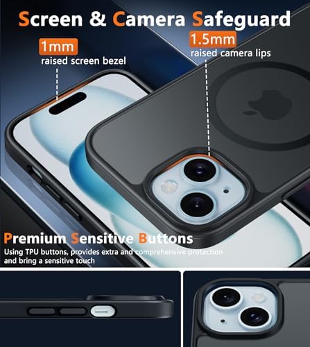 FNTCASE for iPhone 15/14/13 Case, Fit for Magsafe, Translucent Matte Back - Image 5