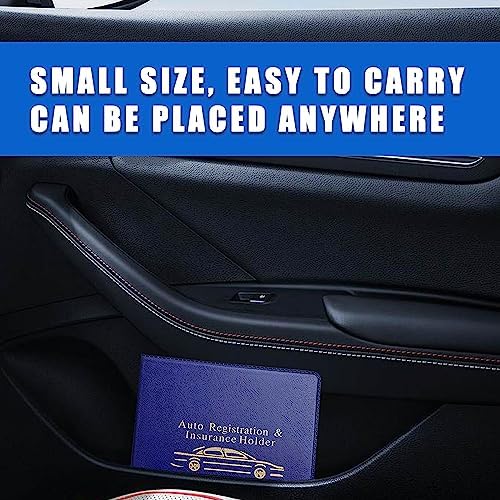 Ziciner Car Registration Insurance Holder, 2Pack Essential Auto Card Document Glove Box Organizer with Touch Fastener, Vehicle Interior Accessories Perfect for Most Car, Truck, SUV (Blue/Gold Words) - Image 5