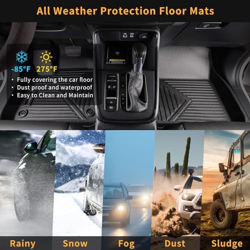 GINOWY- Floor Mats & Cargo Liner for Subaru Forester 2019-2024, TPE All Weather Protection 2024 Forester Car Mats, Non-Slip Trunk Mat Forester, Waterproof Automotive Accessories-Black - Image 6