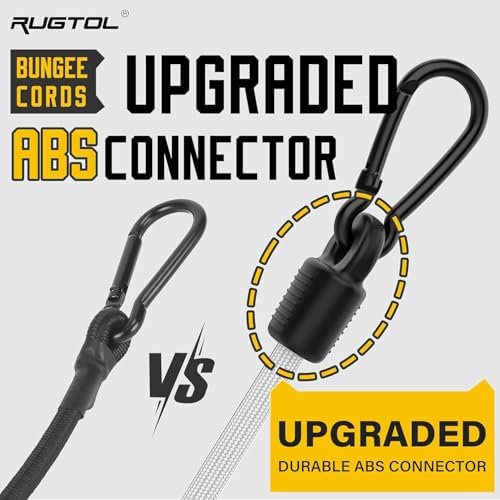 Bungee Cords with Hooks, 48 Inch Adjustable White Bungee Cords with Carabiner Heavy Duty Outdoor, 8mm Thick Easy to Adjust Bungee Rope UV Resistant for Truck Bed, Bike Rack, Camping, 6 Pack - Image 4