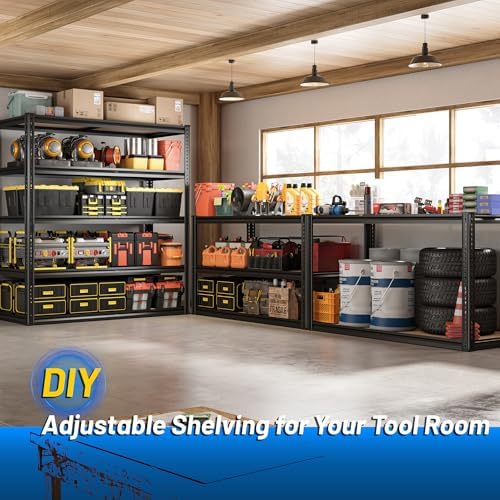 ROOMFAVE 40" W Storage Shelves 5 Tier Garage Shelving 2350LBS Heavy Duty - Image 6